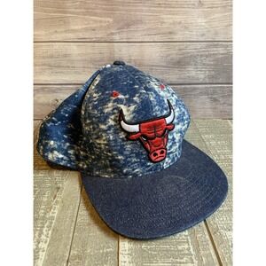 Mitchell & Ness NBA Chicago‎ Bulls Gray Blue Fitted Hat Cap Size 7 5/8